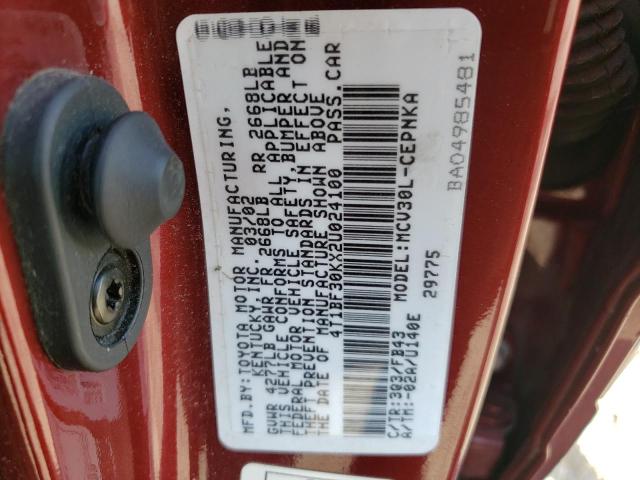 Photo 10 from auction – 2002 TOYOTA CAMRY LE with VIN 4T1BF30KX2U024100