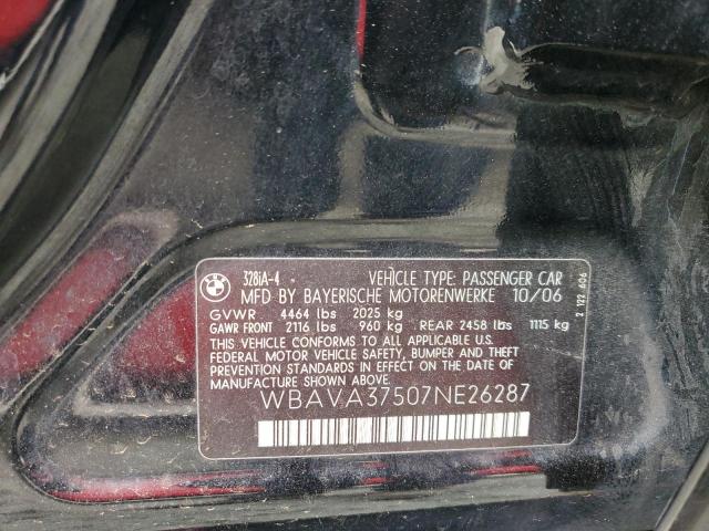 Photo 10 from auction – 2007 BMW 328 I with VIN WBAVA37507NE26287