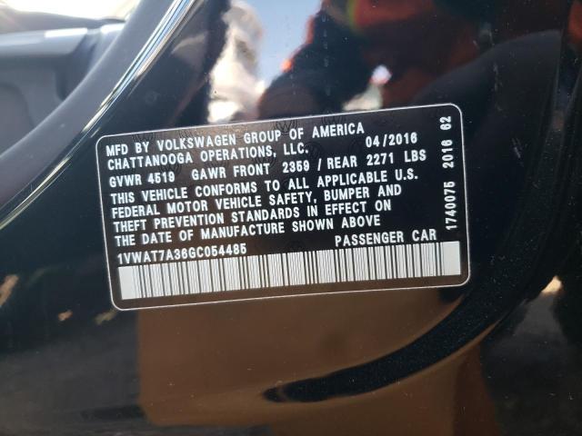 Photo 10 from auction – 2016 VOLKSWAGEN PASSAT with VIN 1VWAT7A36GC054485