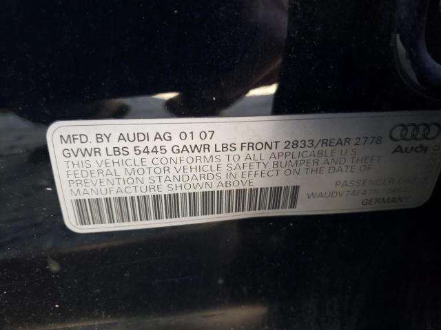 Photo 10 from auction – 2007 AUDI A6 4.2 QUA with VIN WAUDV74F47N108643
