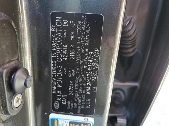 Photo 10 from auction – 2011 KIA OPTIMA LX with VIN KNAGM4A73B5124739