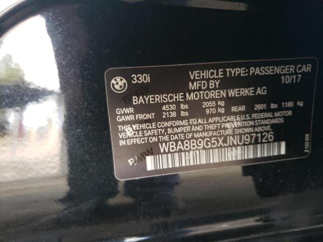 Photo 10 from auction – 2018 BMW 330I with VIN WBA8B9G5XJNU97126