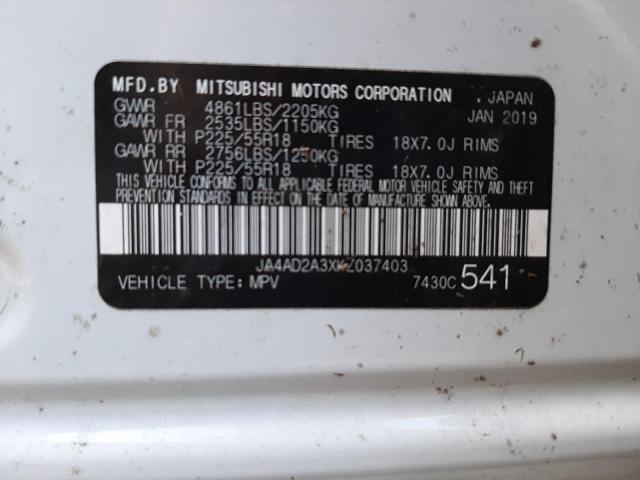 Photo 10 from auction – 2019 MITSUBISHI OUTLANDER with VIN JA4AD2A3XKZ037403