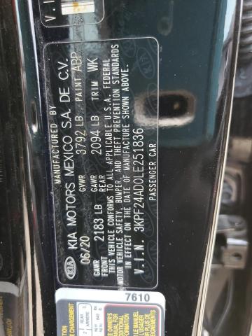 Photo 10 from auction – 2020 KIA FORTE FE with VIN 3KPF24AD0LE251836