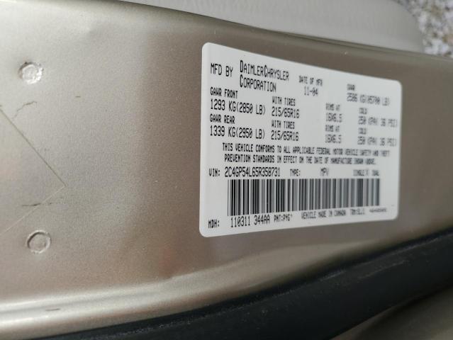 Photo 10 from auction – 2005 CHRYSLER TOWN & COU with VIN 2C4GP54L65R358731