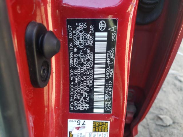 Photo 10 from auction – 2007 TOYOTA PRIUS with VIN JTDKB20U677620550