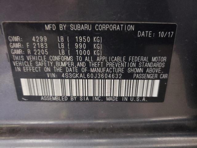 Photo 10 from auction – 2018 SUBARU IMPREZA SP with VIN 4S3GKAL60J3604632
