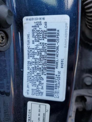 Photo 10 from auction – 2003 TOYOTA CAMRY LE with VIN 4T1BE32K03U189719