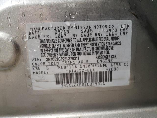 Photo 10 from auction – 2014 NISSAN VERSA NOTE with VIN 3N1CE2CP2EL379311