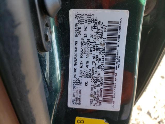 Photo 10 from auction – 2001 TOYOTA SEQUOIA SR with VIN 5TDBT44A51S027641