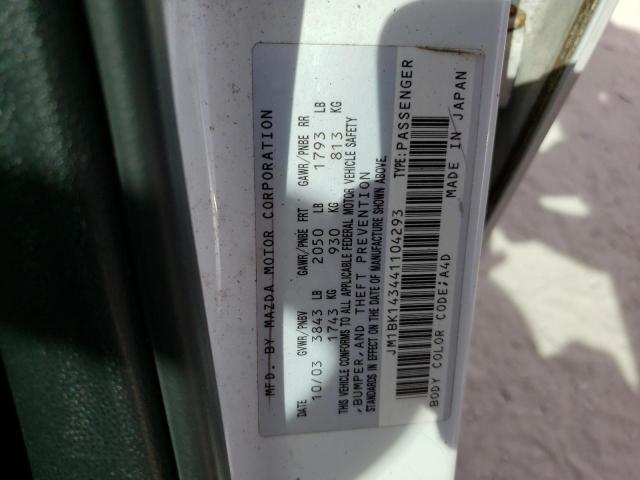 Photo 10 from auction – 2004 MAZDA 3 HATCHBAC with VIN JM1BK143441104293