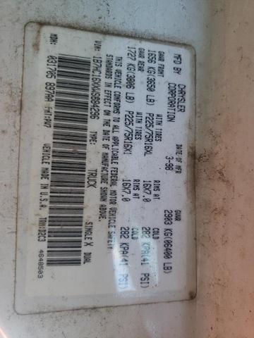 Photo 10 from auction – 1998 DODGE 1500 with VIN 1B7HC16XXWS684296
