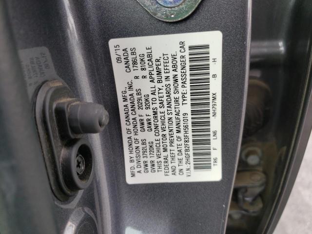 Photo 10 from auction – 2015 HONDA CIVIC EX with VIN 2HGFB2F83FH561019