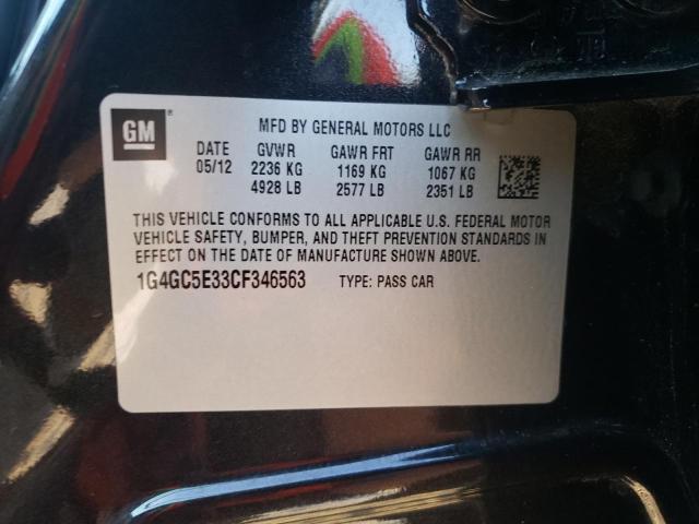 Photo 10 from auction – 2012 BUICK LACROSSE with VIN 1G4GC5E33CF346563