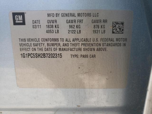 Photo 10 from auction – 2011 CHEVROLET CRUZE LS with VIN 1G1PC5SH2B7202315