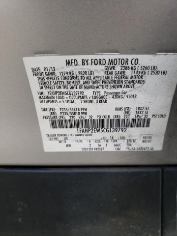 Photo 10 from auction – 2012 FORD TAURUS SEL with VIN 1FAHP2EW5CG139792