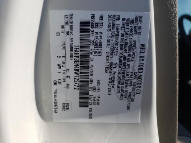 Photo 10 from auction – 2011 FORD FOCUS S with VIN 1FAHP3EN4BW125772