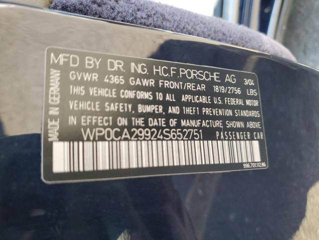 Photo 10 from auction – 2004 PORSCHE 911 CARRER with VIN WP0CA29924S652751