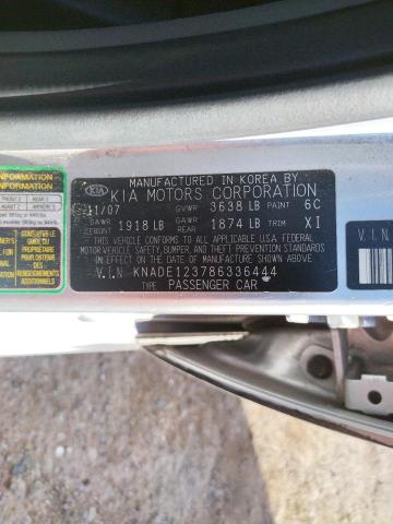 Photo 10 from auction – 2008 KIA RIO BASE with VIN KNADE123786336444