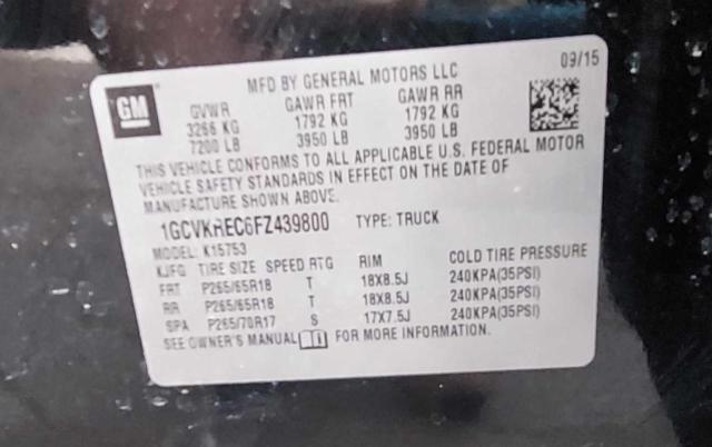 Photo 10 from auction – 2015 CHEVROLET SILVERADO with VIN 1GCVKREC6FZ439800