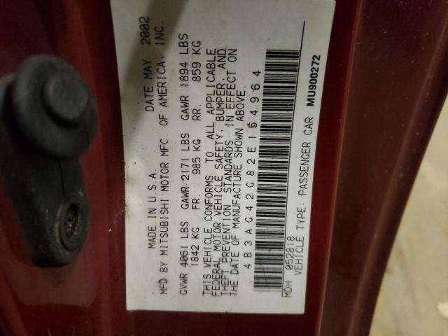 Photo 10 from auction – 2002 DODGE STRATUS SE with VIN 4B3AG42G82E154964
