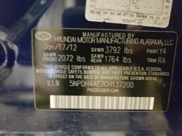 Photo 10 from auction – 2012 HYUNDAI ELANTRA GL with VIN 5NPDH4AE7CH137200