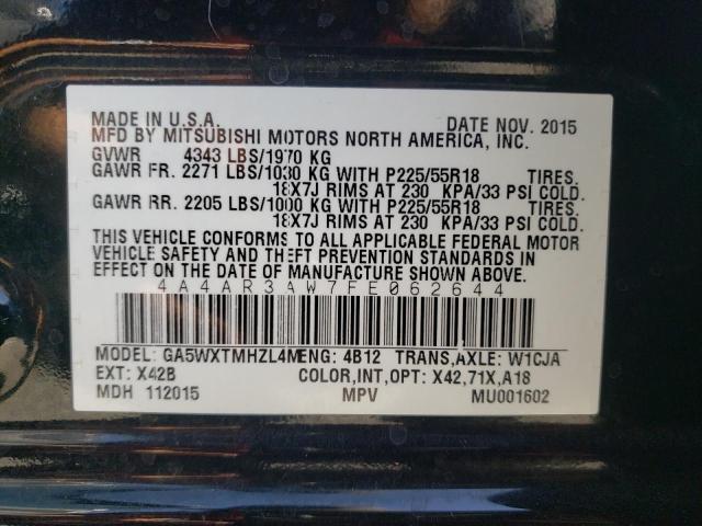 Photo 10 from auction – 2015 MITSUBISHI OUTLANDER with VIN 4A4AR3AW7FE062644