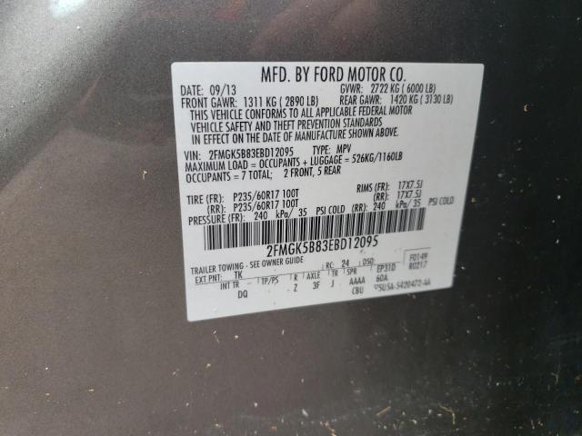 Photo 10 from auction – 2014 FORD FLEX SE with VIN 2FMGK5B83EBD12095