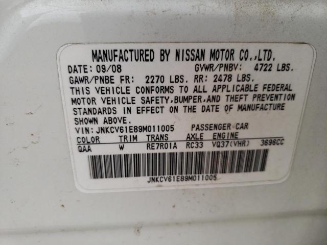 Photo 10 from auction – 2009 INFINITI G37 BASE with VIN JNKCV61E89M011005