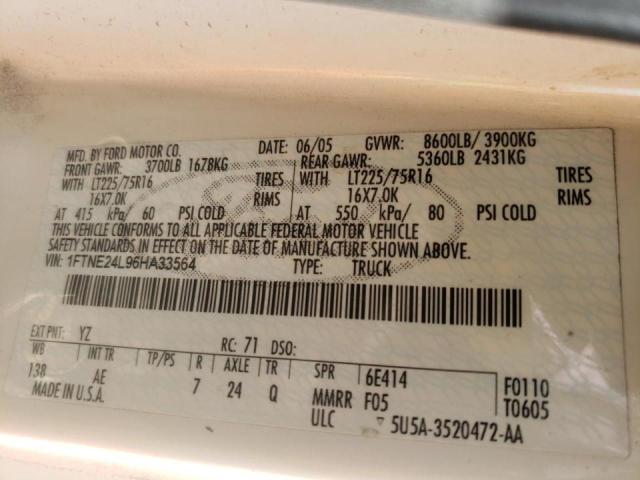 Photo 10 from auction – 2006 FORD ECONOLINE with VIN 1FTNE24L96HA33564