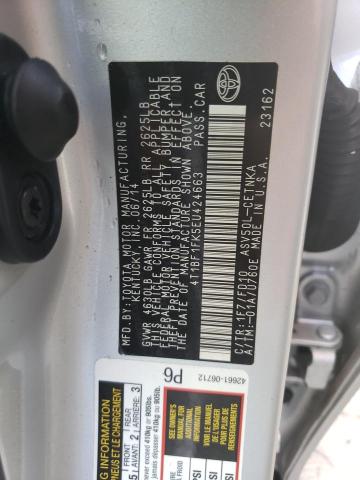 Photo 10 from auction – 2014 TOYOTA CAMRY L with VIN 4T1BF1FK5EU424663