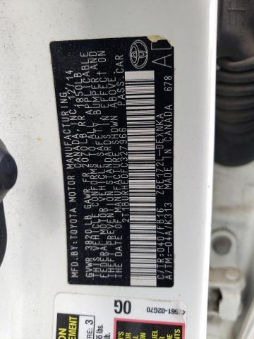 Photo 10 from auction – 2015 TOYOTA COROLLA L with VIN 2T1BURHE0FC327966