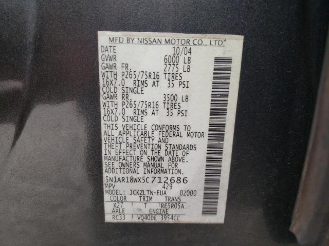 Photo 10 from auction – 2005 NISSAN PATHFINDER with VIN 5N1AR18WX5C712686