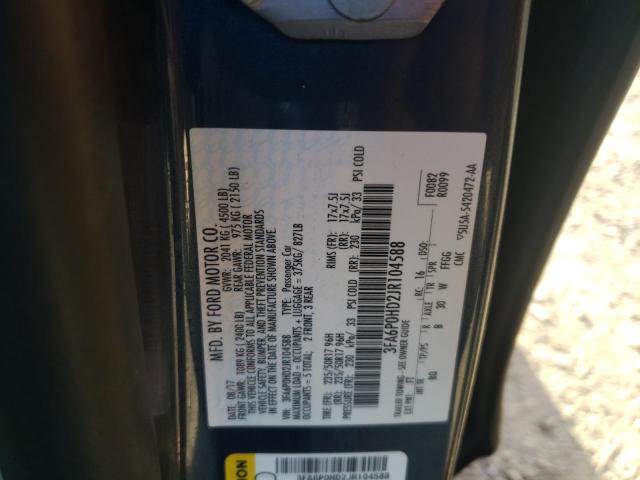 Photo 10 from auction – 2018 FORD FUSION SE with VIN 3FA6P0HD2JR104588