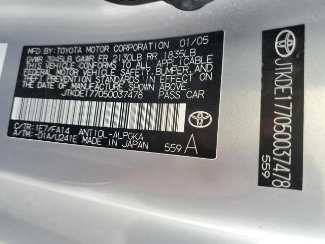 Photo 10 from auction – 2005 TOYOTA SCION TC with VIN JTKDE177050037478