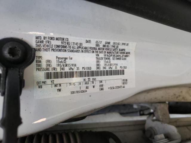 Photo 10 from auction – 2017 FORD FOCUS S with VIN 1FADP3E24HL274861
