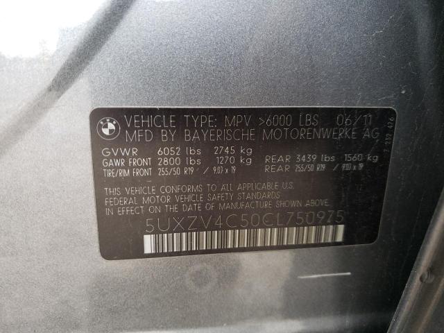 Photo 10 from auction – 2012 BMW X5 XDRIVE3 with VIN 5UXZV4C50CL750975