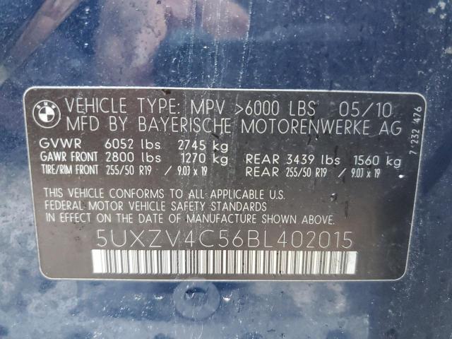 Photo 10 from auction – 2011 BMW X5 XDRIVE3 with VIN 5UXZV4C56BL402015