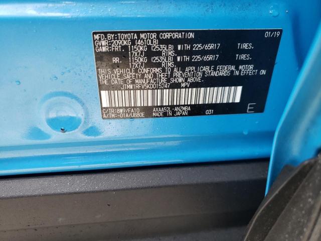 Photo 10 from auction – 2019 TOYOTA RAV4 XLE with VIN JTMW1RFV5KD015247