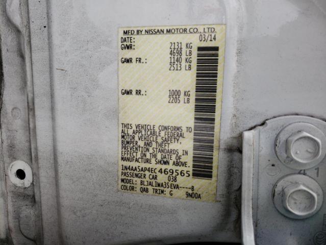 Photo 10 from auction – 2014 NISSAN MAXIMA S with VIN 1N4AA5AP4EC469565