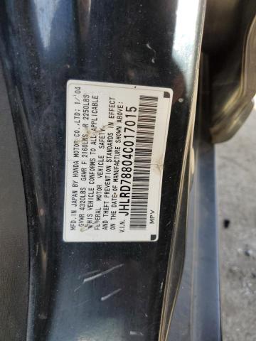 Photo 10 from auction – 2004 HONDA CRV with VIN JHLRD78804C017015