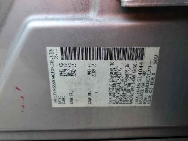 Photo 10 from auction – 2011 NISSAN ALTIMA BAS with VIN 1N4AL2AP4BN514044