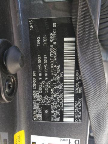 Photo 10 from auction – 2016 TOYOTA 4RUNNER SR with VIN JTEZU5JRXG5114960
