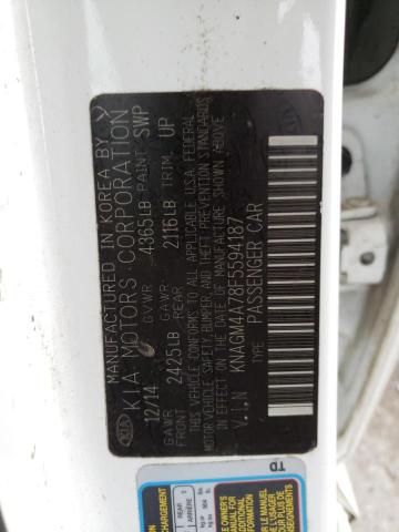 Photo 10 from auction – 2015 KIA OPTIMA LX with VIN KNAGM4A78F5594187