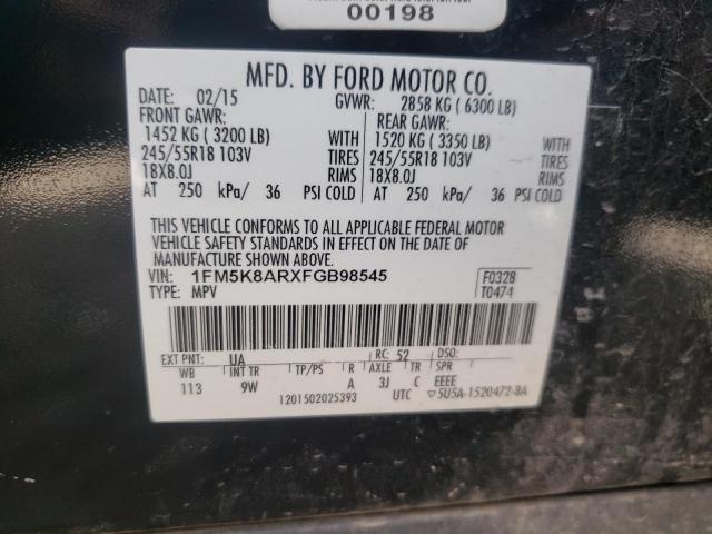 Photo 10 from auction – 2015 FORD EXPLORER P with VIN 1FM5K8ARXFGB98545