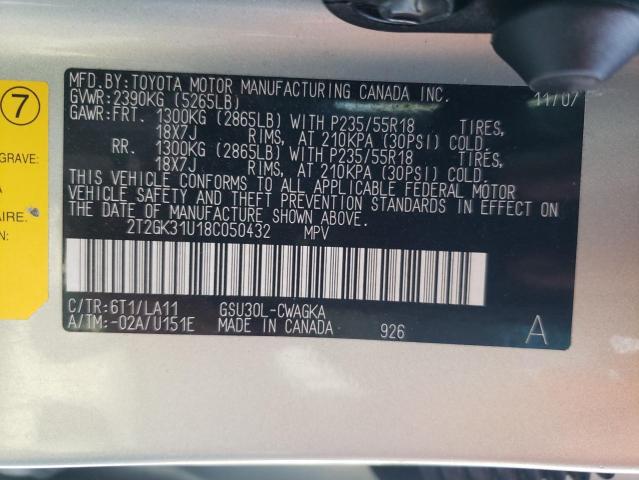 Photo 10 from auction – 2008 LEXUS RX 350 with VIN 2T2GK31U18C050432