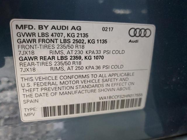 Фото 10 с аукциона – 2017 AUDI Q3 PREMIUM с VIN WA1BCCFS2HR017555