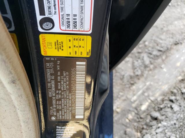 Photo 10 from auction – 2006 BMW 750 LI with VIN WBAHN83516DT32005