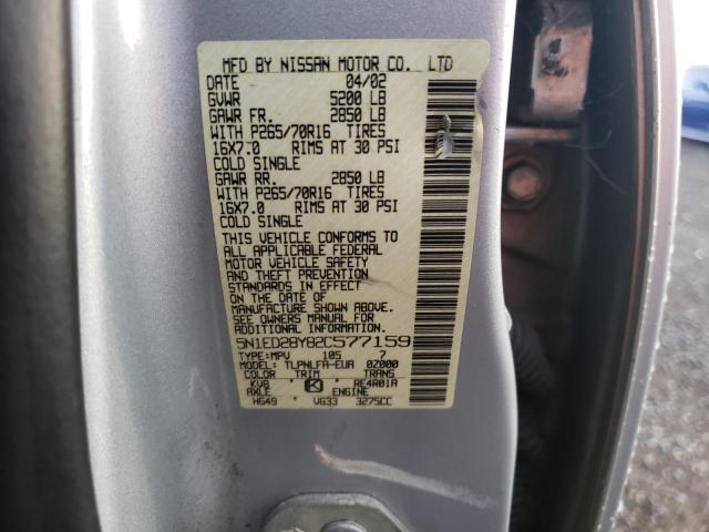 Photo 10 from auction – 2002 NISSAN XTERRA XE with VIN 5N1ED28Y82C577159