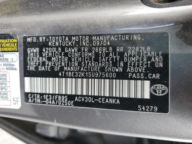 Photo 10 from auction – 2005 TOYOTA CAMRY LE with VIN 4T1BE32K15U975600